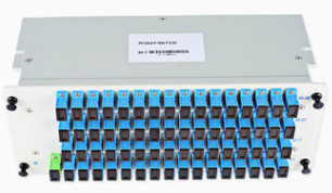 Gaveta de SCUPC LGX que introduz o divisor ótico 1x64 do PLC da caixa de cartão na linha horizontal